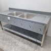 RVS Spoeltafel dubbele spoelbakken Premium-line Gelast model 200 cm Horeca - Afbeelding 2
