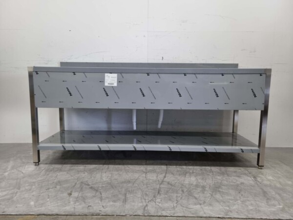 RVS Spoeltafel dubbele spoelbakken Premium-line Gelast model 200 cm Horeca - Afbeelding 5