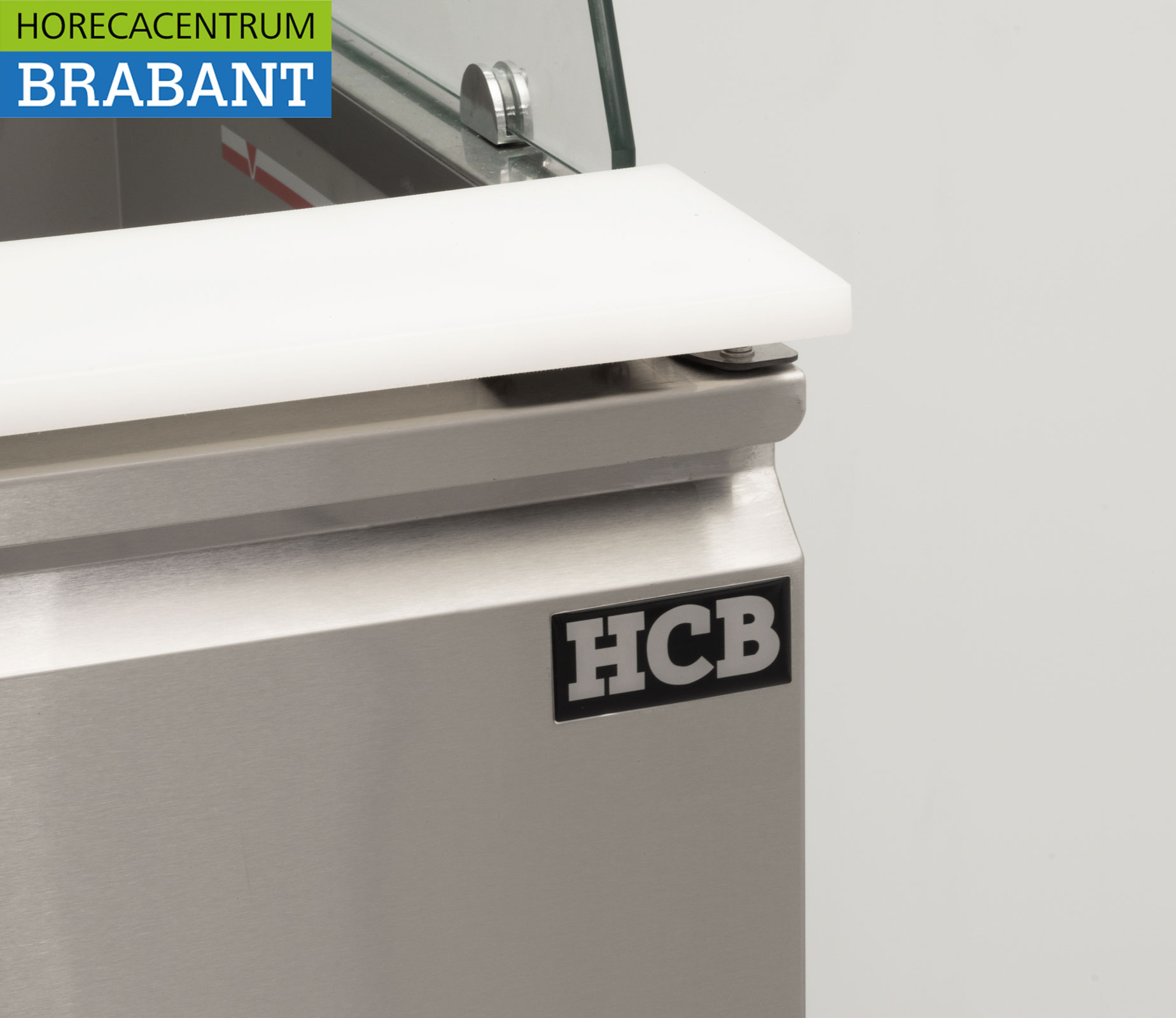 HCB RVS Saladette Koelwerkbank 3 deuren 1/1 GN met glasopbouw 137 cm 230V Horeca - Afbeelding 8