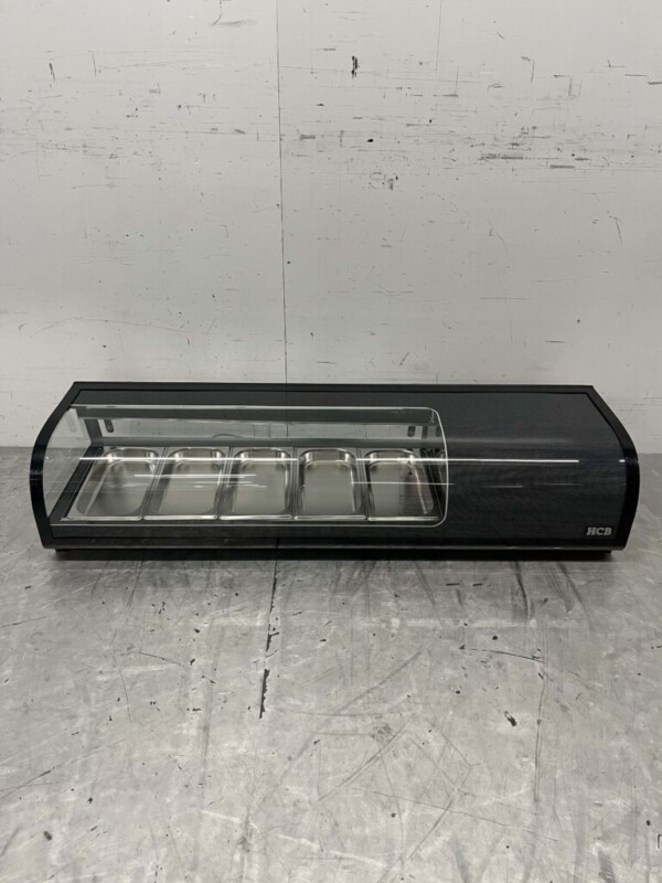 Sushivitrine Tapasvitrine Opzet koelvitrine 5 x 1/3 GN 135 cm 230V Horeca