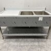RVS Spoeltafel dubbele spoelbakken Premium-line Gelast model 160 cm Horeca