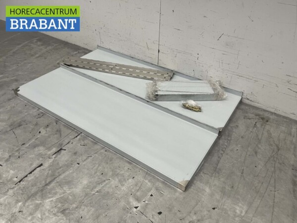 RVS Dubbel Wandschap schap 100 x 30 cm Horeca - Afbeelding 2