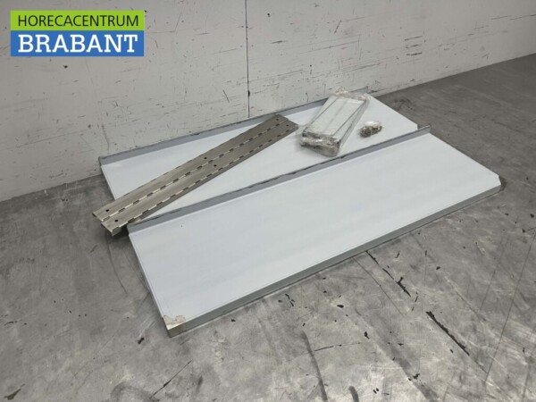 RVS Dubbel Wandschap schap 100 x 30 cm Horeca - Afbeelding 3
