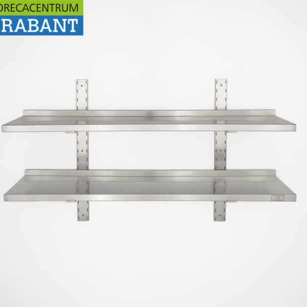 RVS Dubbel Wandschap schap 120 x 30 cm Horeca
