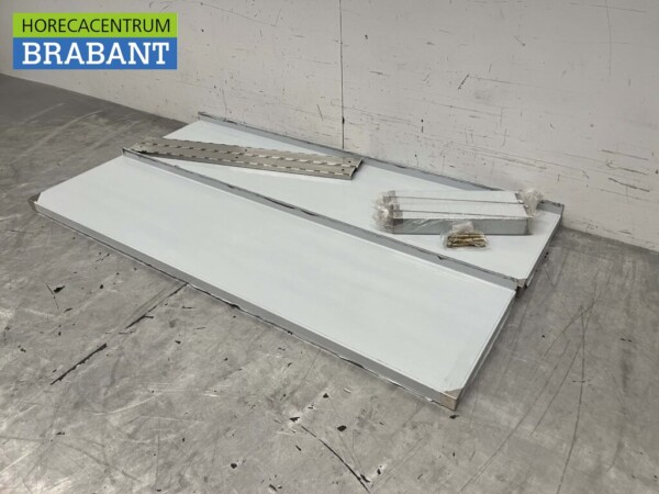 RVS Dubbel Wandschap schap 120 x 30 cm Horeca - Afbeelding 2