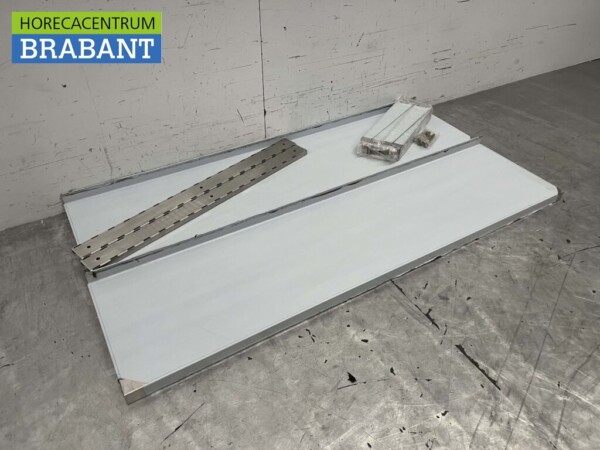 RVS Dubbel Wandschap schap 120 x 30 cm Horeca - Afbeelding 3