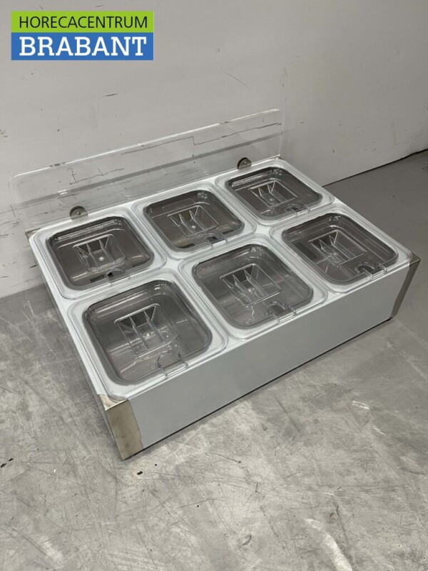 RVS GN bakhouder 6 x 1/6 gastronorm GN 50,5 cm Horeca - Afbeelding 3