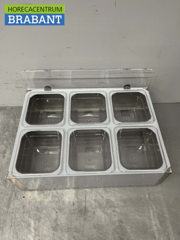 RVS GN bakhouder 6 x 1/6 gastronorm GN 50,5 cm Horeca - Afbeelding 4