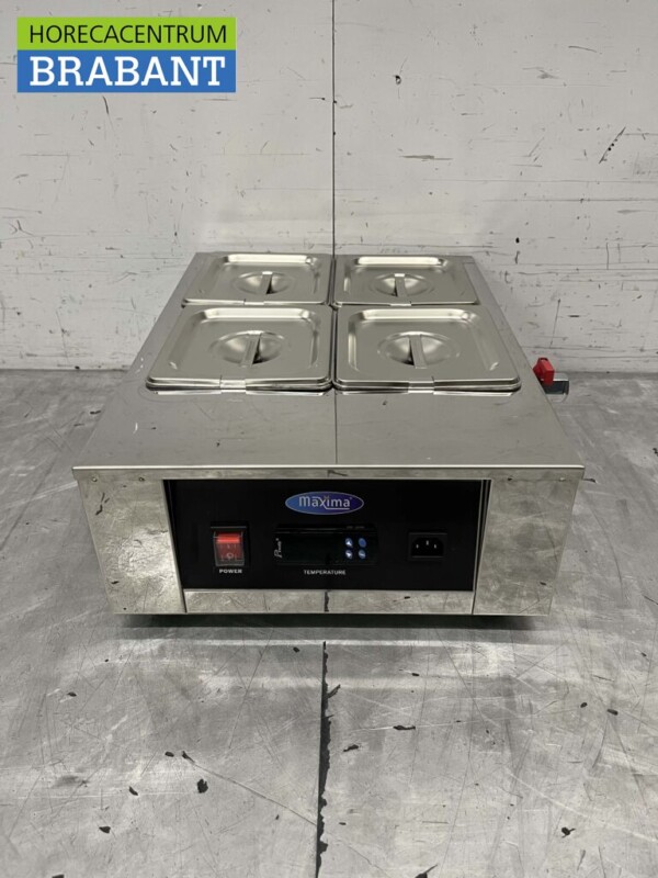 RVS Chocoladesmelter Chocoladewarmer Sauzenwarmer 4 x 1/6 GN gastronorm 230V Horeca