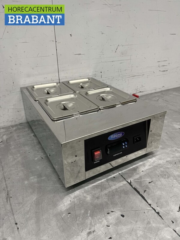 RVS Chocoladesmelter Chocoladewarmer Sauzenwarmer 4 x 1/6 GN gastronorm 230V Horeca - Afbeelding 2