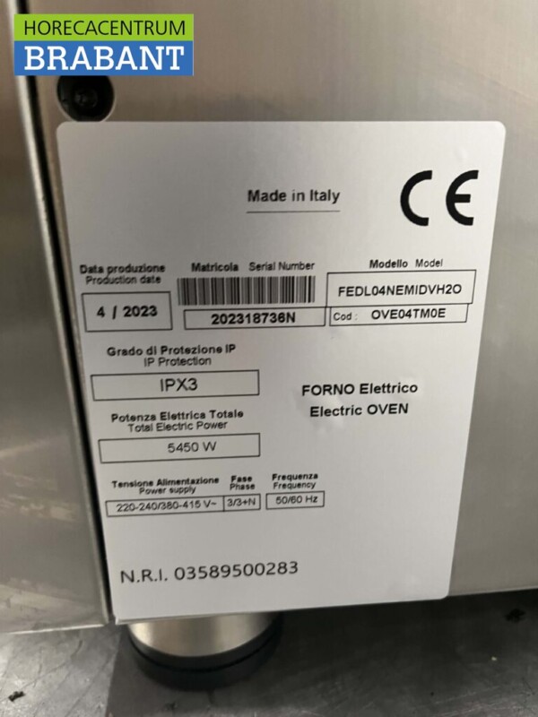 RVS Nerone Steamer Combisteamer Heteluchtoven Winkeloven Oven 4 x 1/1 GN of 60/40 cm 400V Horeca - Afbeelding 5