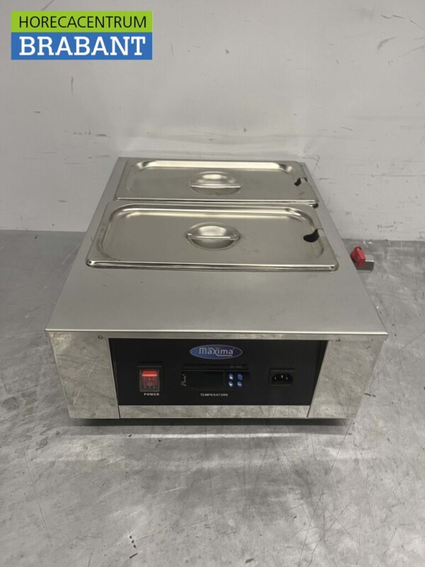 RVS Chocoladesmelter Chocoladewarmer Sauzenwarmer 2 x 1/3 GN gastronorm 230V Horeca