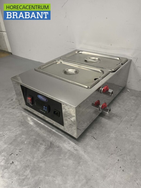 RVS Chocoladesmelter Chocoladewarmer Sauzenwarmer 2 x 1/3 GN gastronorm 230V Horeca - Afbeelding 2