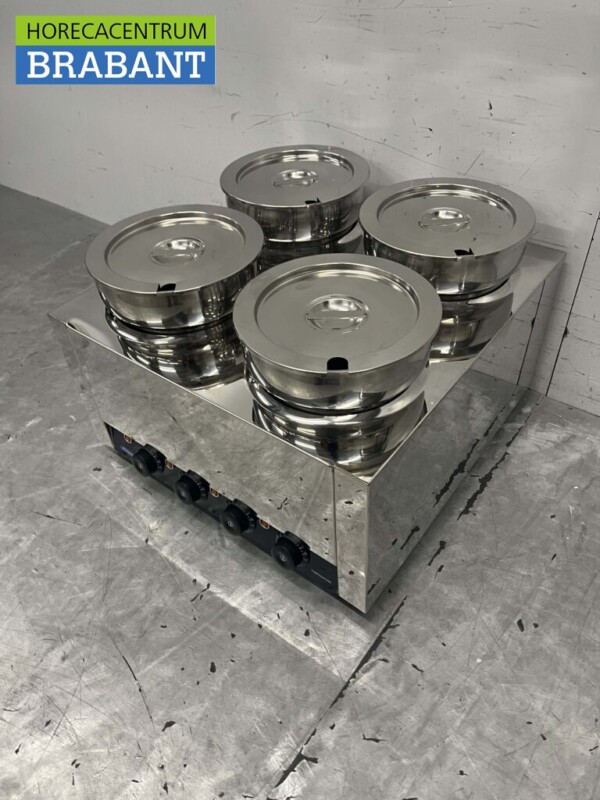 RVS Hotpot Hot Pot bain marie 4 x 5 liter 230V Horeca - Afbeelding 2