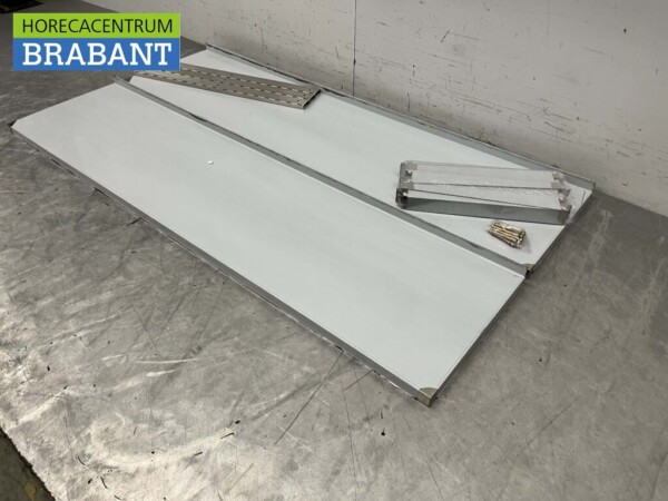 RVS Dubbel wandschap schap 160 x 40 cm Horeca - Afbeelding 2