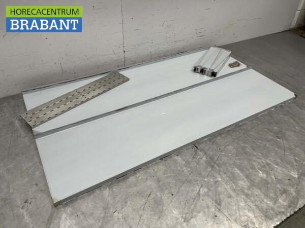 RVS Dubbel wandschap schap 160 x 40 cm Horeca - Afbeelding 3