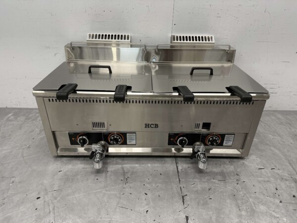 RVS Dubbele Friteuse Frituur 2 x 30 liter PROPAAN gas Horeca