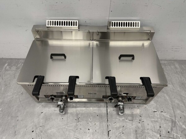 RVS Dubbele Friteuse Frituur 2 x 30 liter PROPAAN gas Horeca - Afbeelding 5
