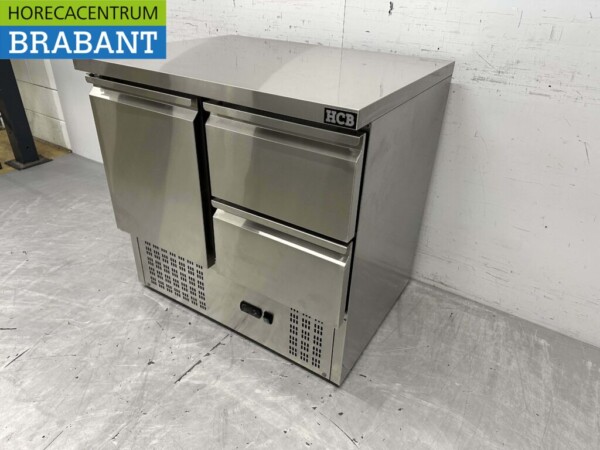 RVS Koelwerkbank 1 deur en 2 laden 90 cm 230V Horeca - Afbeelding 2