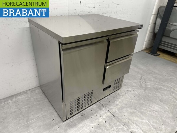 RVS Koelwerkbank 1 deur en 2 laden 90 cm 230V Horeca - Afbeelding 3