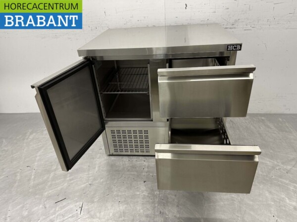RVS Koelwerkbank 1 deur en 2 laden 90 cm 230V Horeca - Afbeelding 4
