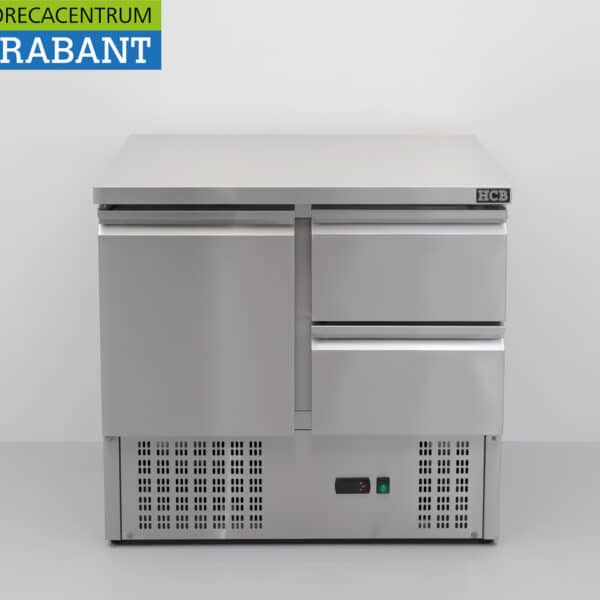 HCB RVS Koelwerkbank 1 deur en 2 laden 90 cm 230V Horeca