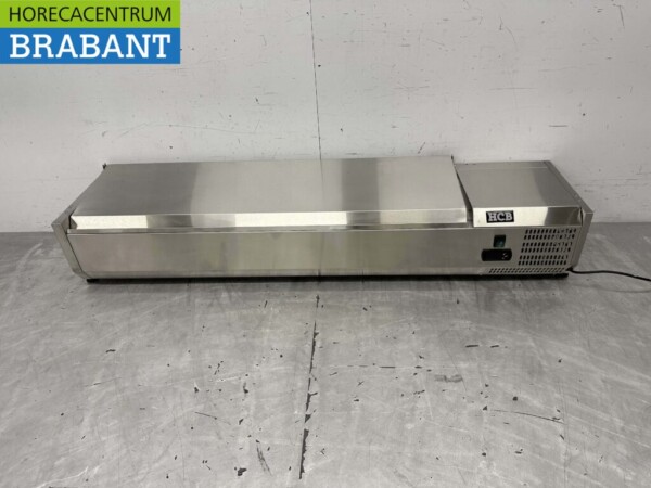 RVS Opzetvitrine Opzet koelvitrine saladière 7 x 1/4 GN 150 cm Horeca