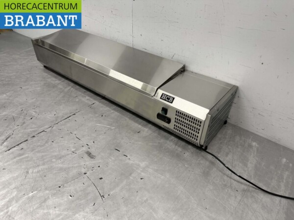 RVS Opzetvitrine Opzet koelvitrine saladière 7 x 1/4 GN 150 cm Horeca - Afbeelding 2