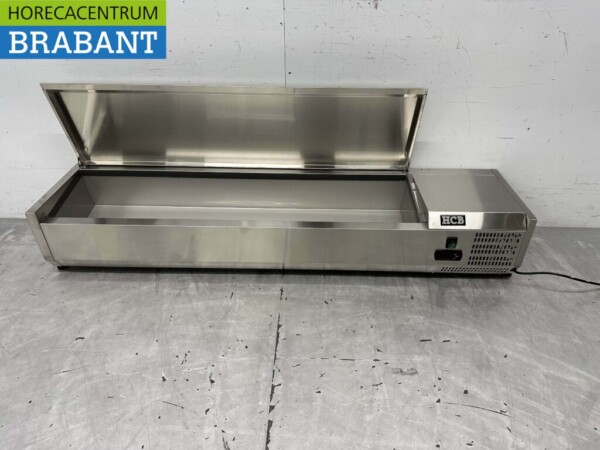 RVS Opzetvitrine Opzet koelvitrine saladière 7 x 1/4 GN 150 cm Horeca - Afbeelding 4