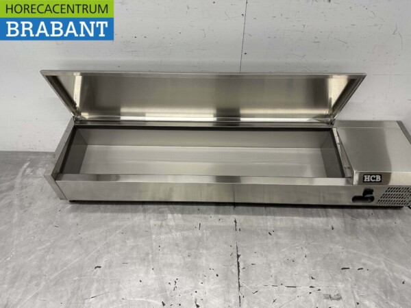 RVS Opzetvitrine Opzet koelvitrine saladière 7 x 1/4 GN 150 cm Horeca - Afbeelding 5