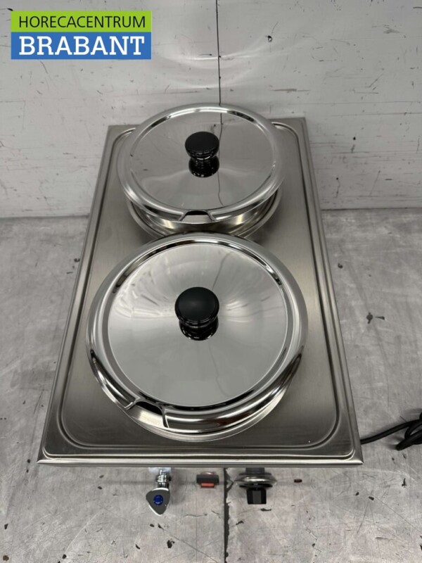RVS Hotpot Hot Pot Bain marie 2 x 6 liter 230V Horeca - Afbeelding 5