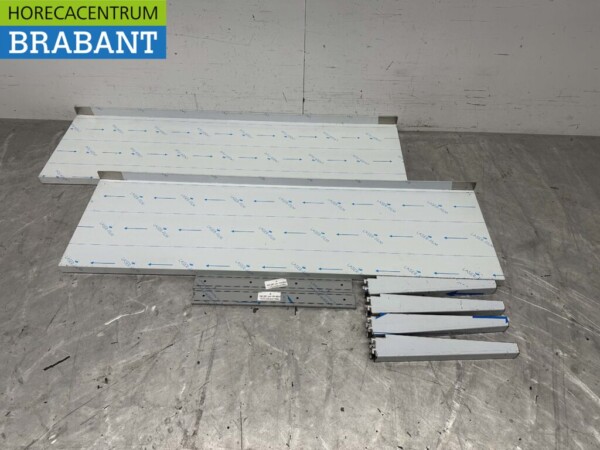 RVS Dubbel wandschap schap 140 x 40 cm Horeca