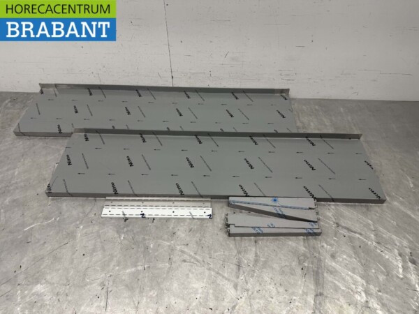 RVS Dubbel wandschap schap 160 x 40 cm Horeca