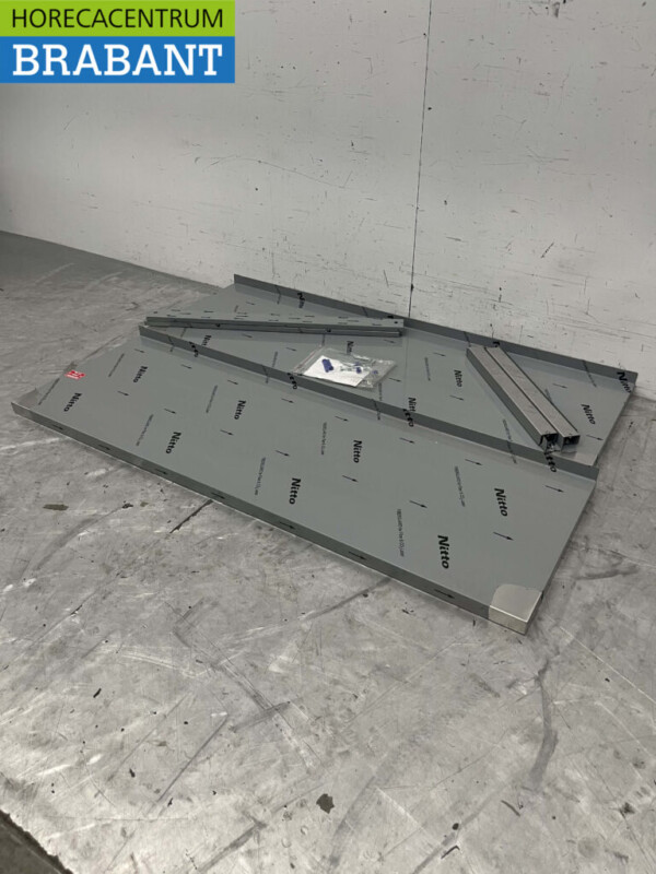 RVS Dubbel wandschap schap 120 x 40 cm Horeca - Afbeelding 2