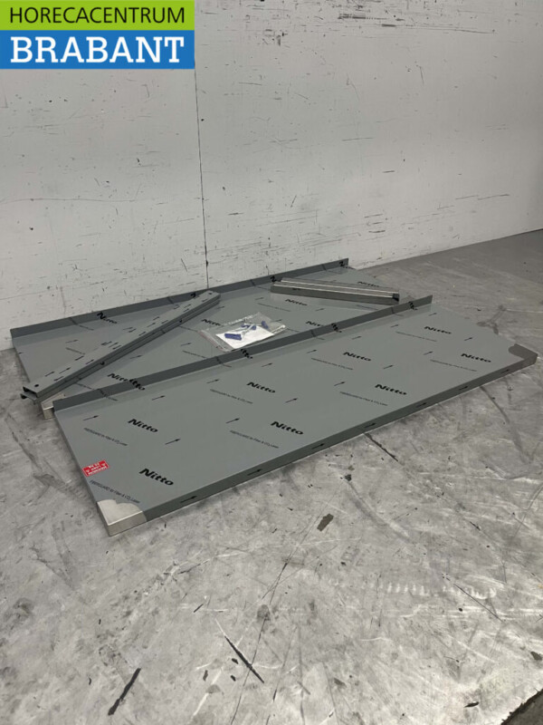 RVS Dubbel wandschap schap 120 x 40 cm Horeca - Afbeelding 3