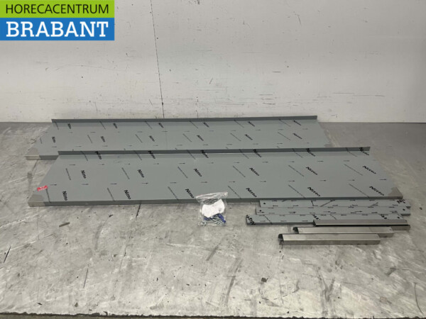 RVS Dubbel wandschap schap 180 x 40 cm Horeca