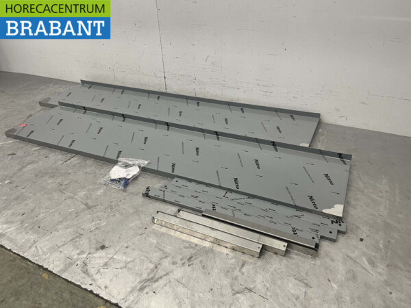 RVS Dubbel wandschap schap 180 x 40 cm Horeca - Afbeelding 2