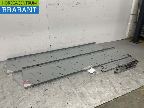 RVS Dubbel wandschap schap 180 x 40 cm Horeca - Afbeelding 3