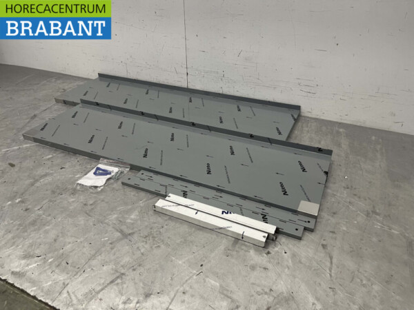 RVS Dubbel wandschap schap 140 x 40 cm Horeca - Afbeelding 2