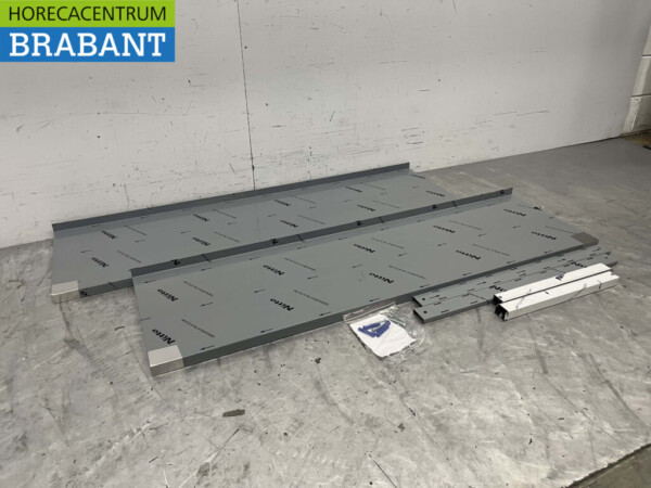 RVS Dubbel wandschap schap 140 x 40 cm Horeca - Afbeelding 3