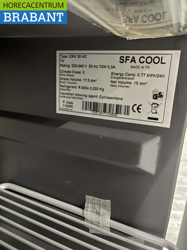 SFA COOL Minibar Mini koelkast 17,5 liter 230V Horeca - Afbeelding 5