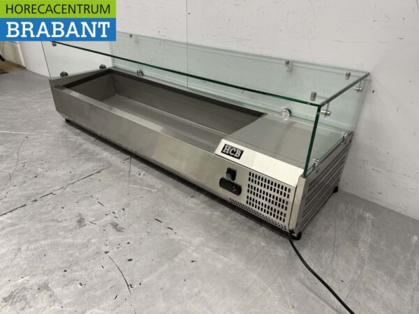 RVS HCB Opzetvitrine Opzet koelvitrine saladière 6 x 1/3 140 cm Horeca - Afbeelding 2