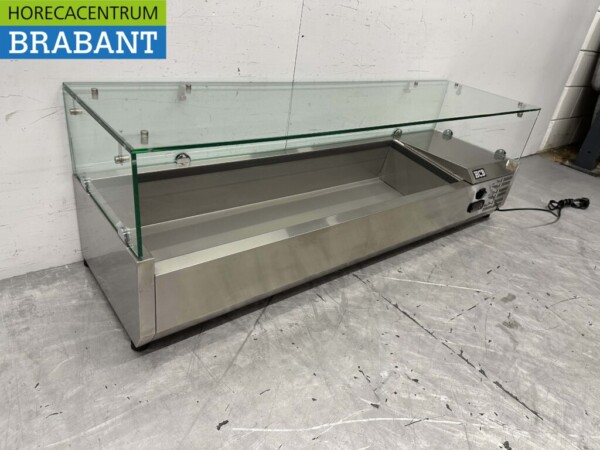RVS HCB Opzetvitrine Opzet koelvitrine saladière 6 x 1/3 140 cm Horeca - Afbeelding 3