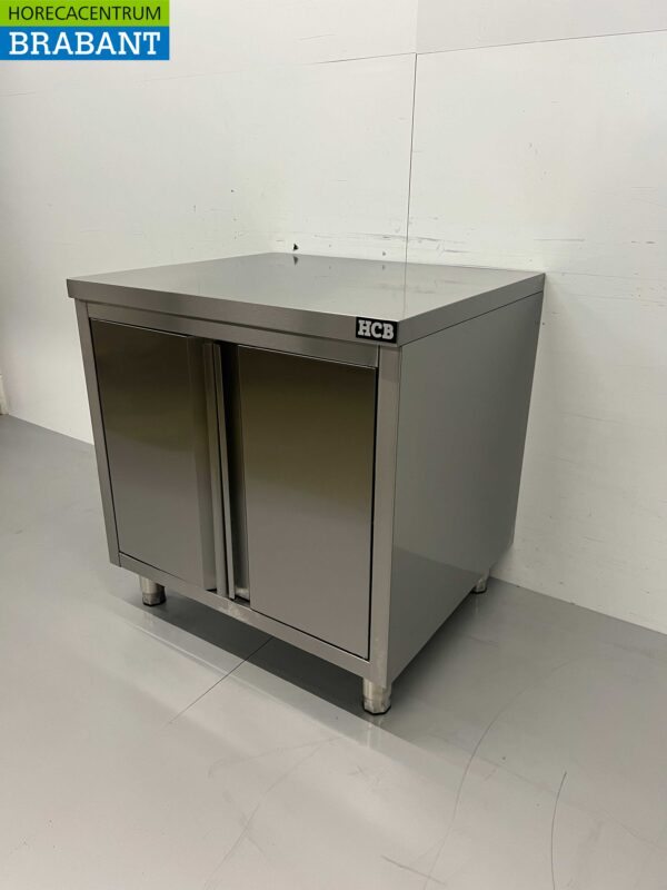RVS Werkkast Kast Premium-line 2 klapdeuren 80 cm Horeca - Afbeelding 3