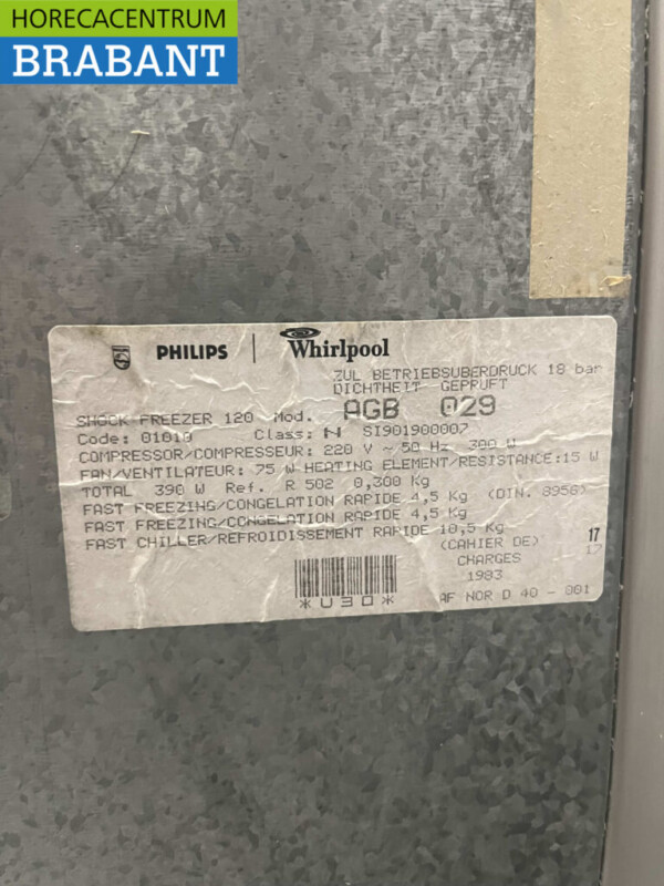 RVS Philips Blastchiller Blast Freezer Snelkoeler Shockfreezer 230V Horeca - Afbeelding 6