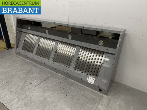 RVS Afzuigkap Dampkap met lamellen filters Premium-line 250 cm Schuin model Horeca - Afbeelding 2