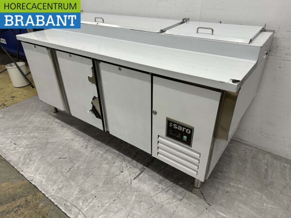 RVS Saro Pizzawerkbank Pizzatafel 3 deuren 202 cm 230V Horeca - Afbeelding 2