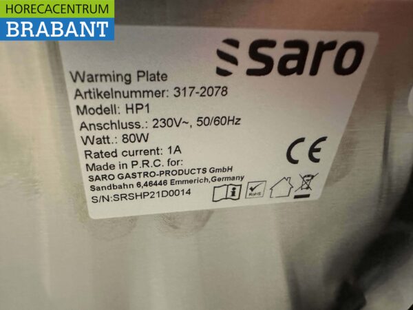 RVS Saro Warmhoudplaat Koffiekan 11 cm 230V Horeca - Afbeelding 3