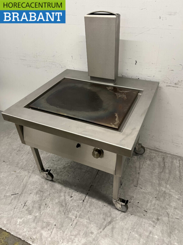RVS Rosval bakplaat grillplaat 100 cm GAS Horeca - Afbeelding 2