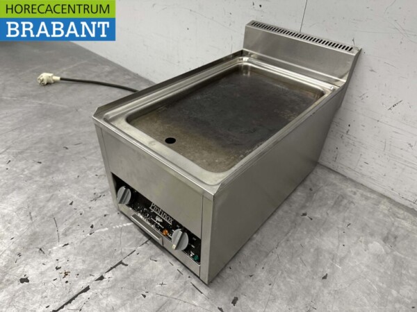 RVS Profinox Grillplaat Bakplaat Gladde bakplaat 37 cm 400V Horeca - Afbeelding 2